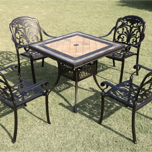 Crown Chair set with Square Tile Table 3