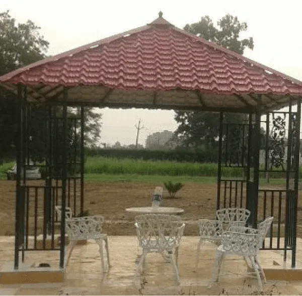 Gazebo with metal roof