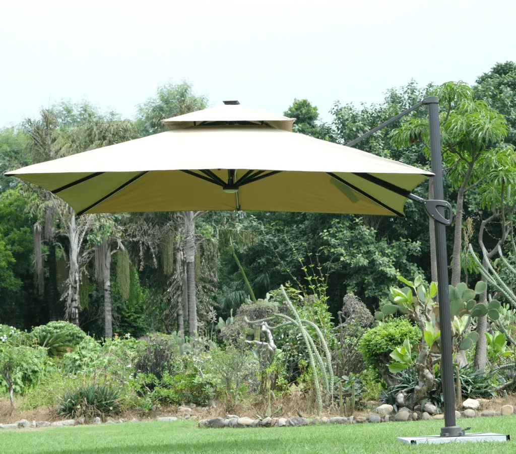Multiangle Solar Umbrella Square Beige Main 1