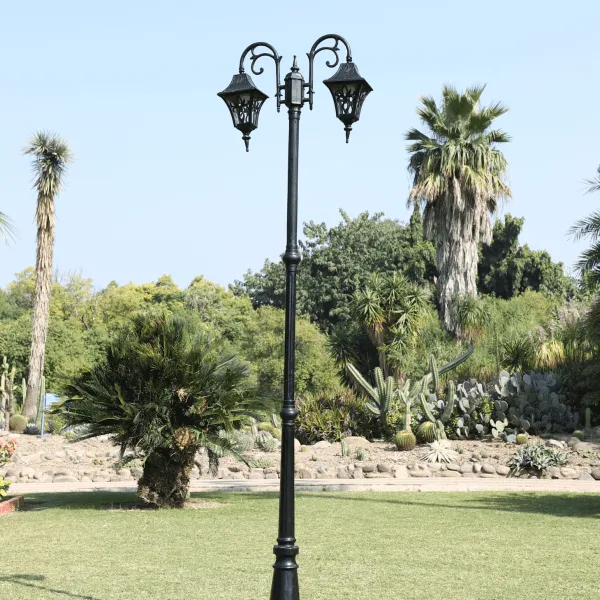 Twin Inverted Light Pole 3 mtr |Decorative Outdoor Lamp Post