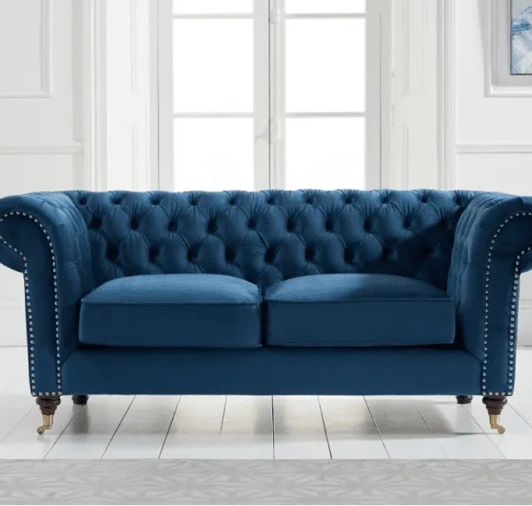 Blue Velvet Chesterfield Sofa