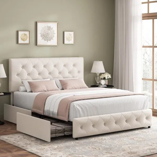 Luxury Upholstered Bed with Storage