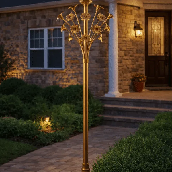 Vintage Outdoor Garden Light Pole